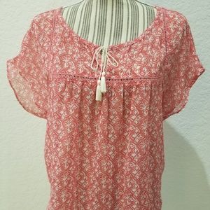 HOLLISTER SHEER BOHO TOP  SIZE SM